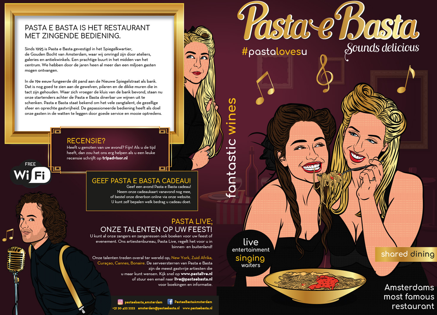 Lupker ontwerpt menukaart Pasta e Basta